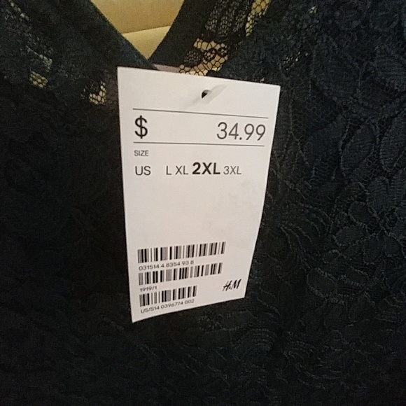 2x h&m hunter green bodycon with lace overlay - Picture 2 of 3